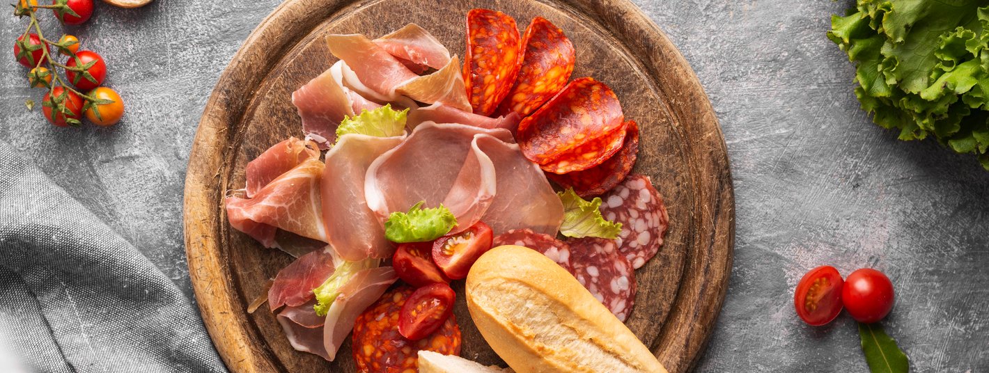 Mediterranean Antipasti Delight featuring Italian cured meats and cheeses