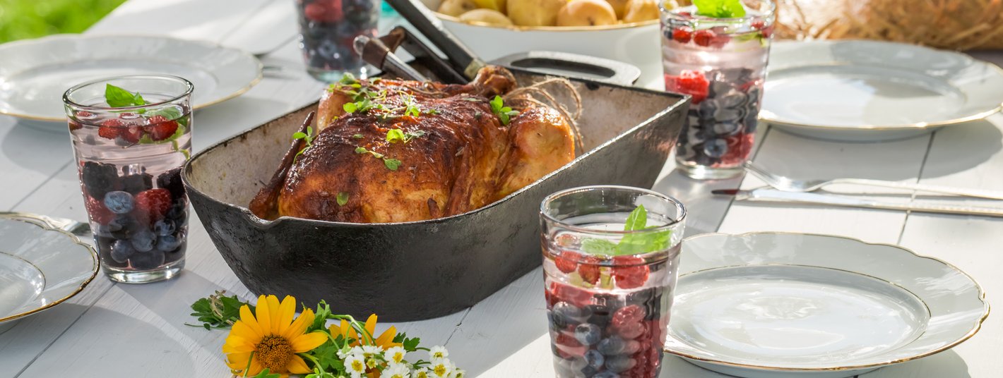 Hot Summer Al Fresco featuring carved roast meats and fresh salads