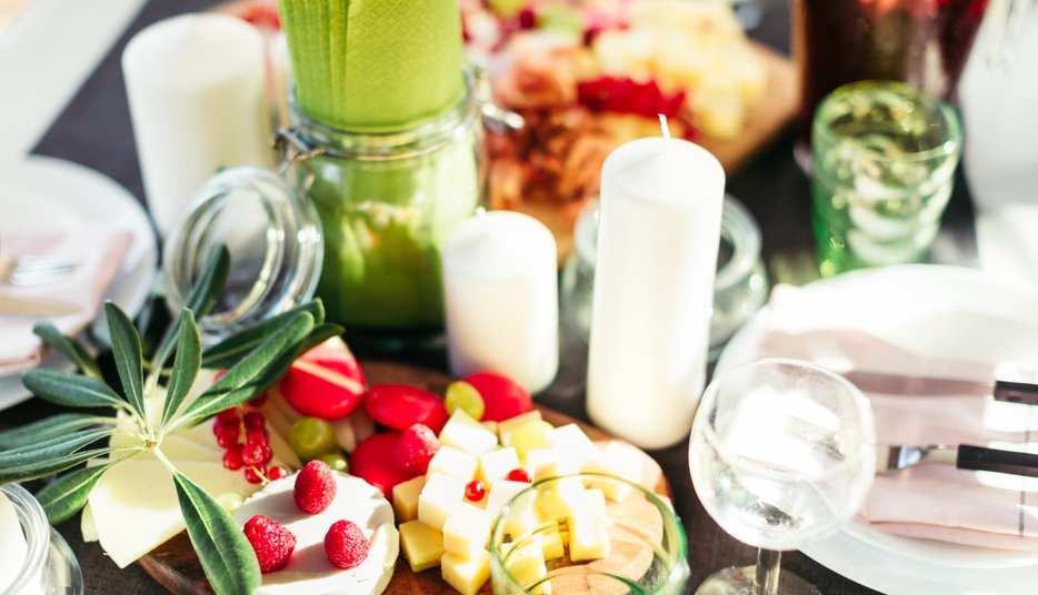 Summer Fayre buffet featuring seasonal ingredients and fresh salads